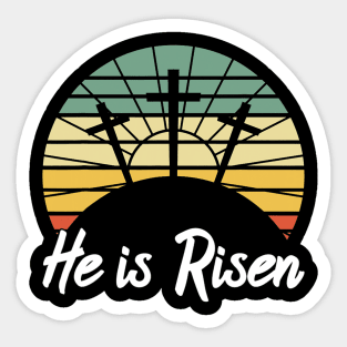 Retro He Is Risen Christian Jesus Christ Religious Easter Sticker